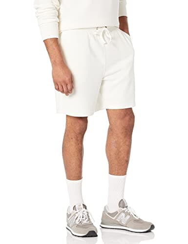 Image of Amazon Essentials Men's Lightweight Sweat Shorts (Available in Big & Tall), Eggshell White, XL