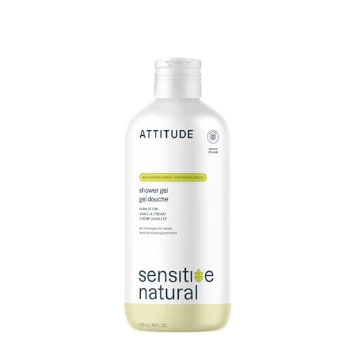 Image of ATTITUDE Body Wash for Sensitive Skin, EWG Verified Shower Gel, Soothing Oat, Dermatologically Tested, Plant and Mineral-Based, Vegan Personal Care, Argan Oil, 473 mL