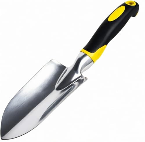 Image of Professional Garden Trowel and Hand Shovel, Stainless Steel Wide Head with Soft Rubberised Grip, Ideal Gardening Tool & Gift for Planting, Weeding, Digging