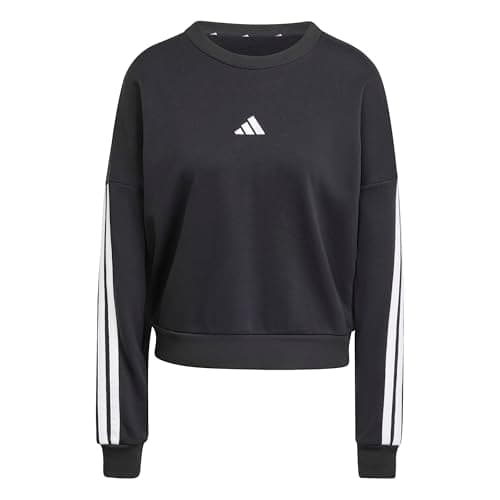 Image of adidas Women's ESSENTIALS 3-STRIPES FRENCH TERRY SWEATSHIRT, black/white, XL