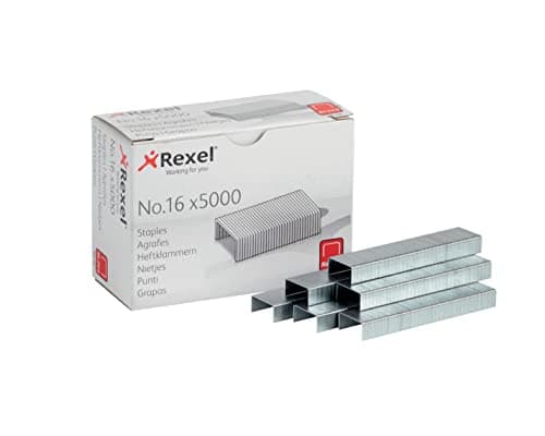 Image of Rexel 503654 No.16 24/6 mm Standard Staples, For Stapling up to 20 Sheets, Use with Desktop Staplers and Pliers, Box of 5000, 6010