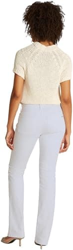 Image of Tommy Hilfiger Women's Bootcut White Mid Rise Jeans, White (Th Optic White), 30W/30L