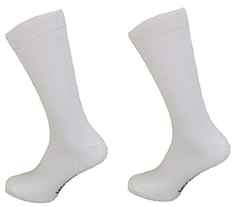 Image of Mazeys Mens 2 Pair Pack Plain Mod Socks (as8, alpha, one_size, regular, regular, White)