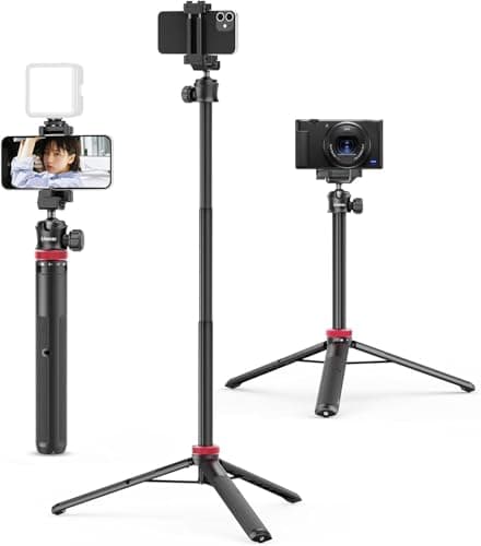 Image of ULANZI MT-44 Mobile Phone Camera Tripod 147cm 3-in-1 Selfie Stick with Bluetooth Remote, 360° Ball Head, Cold Shoe Mount, 1/4" Thread, Compact Travel Tripod for DSLR Cameras Action Cameras Smartphone