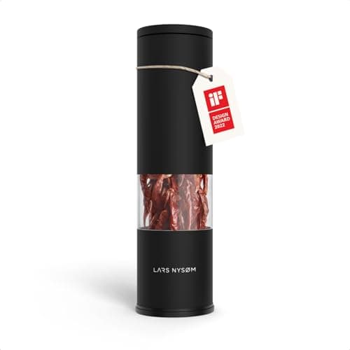 Image of LARS NYSØM Chili Mill with Stainless Steel Cutting Blade I Premium Chili Cutter I Design Spice Mill (Carbon Black)