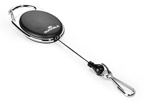 Image of Durable Badge Reel STYLE in Black with Spring Clip | Pack of 1 | Perfect for Securely Holding Name Badges, Security Passes, Key Fobs, etc.