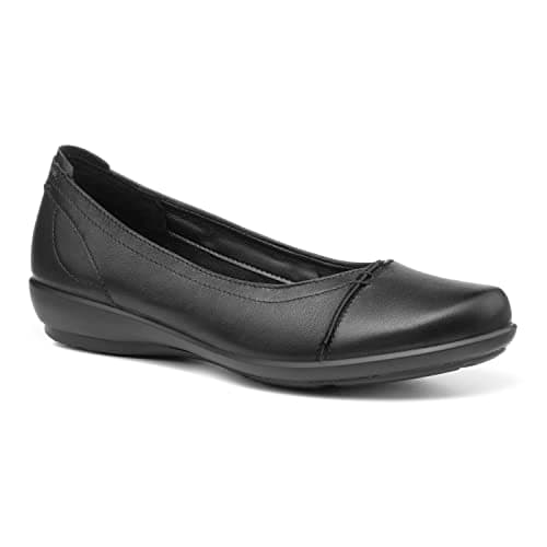 Image of Hotter Robyn II Women's Casuals Classic Ballet Pump with Seam Detailing in Leather Wide EE Fit 6 UK