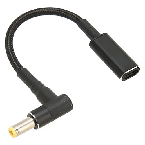 Image of Vikye 100W USB C to 5.5x2.5mm Adapter, Dual Chip PD/E MARK, Nylon Knitted, Portable Size, for Laptop Charging