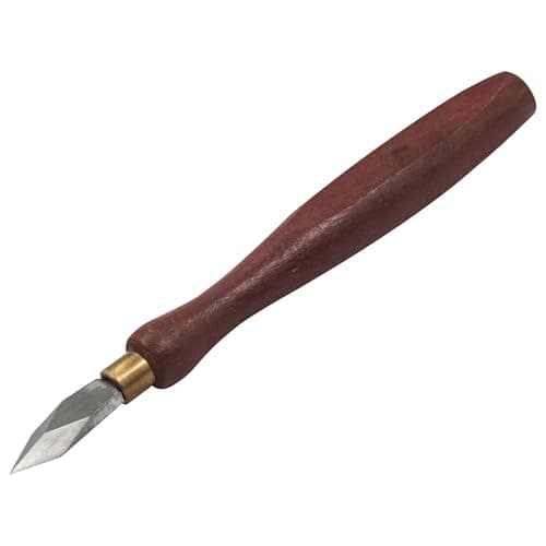 Image of Faithfull Marking Knife, Single Bevel Diamond Blade, FSC Hardwood Handle & Brass Ferrule, Carpenters Woodworking Tool for Scoring Wood – 7 Inch