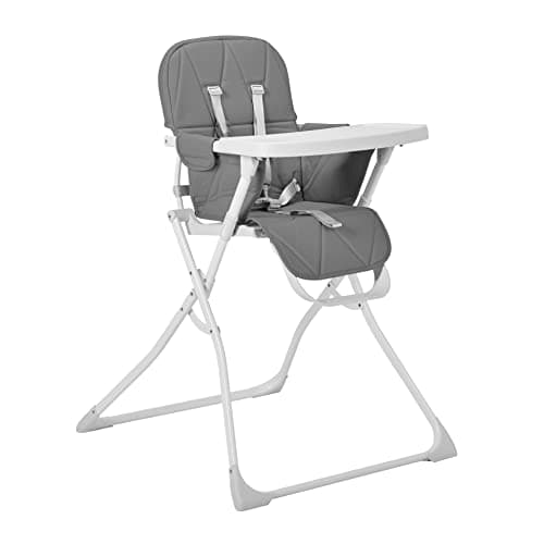 Image of My Child Hideaway Compact Folding Highchair, Charcoal Grey - Quick & Easy Fold Flat, Easy Storage, Lightweight
