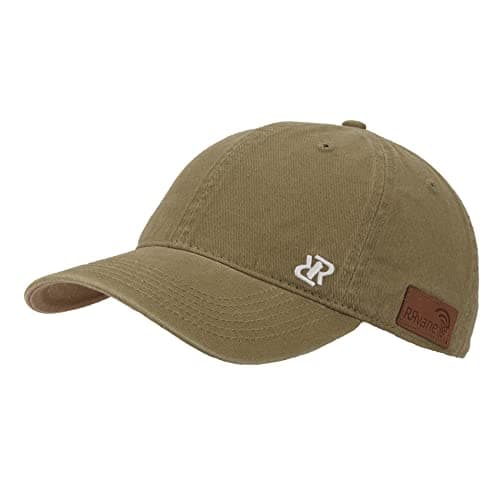 Image of RRvane Vintage Washed Twill Cotton Dad Hat - Soft Unstructured Adjustable Baseball Cap Khaki