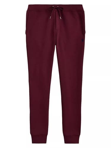 Image of Polo Ralph Lauren Men's Double Kint Jogger Pants (L, WineRed) (Fall/Winter 2022) Red Wine