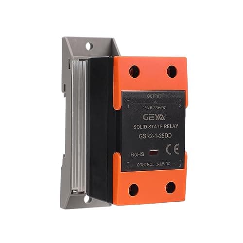 Image of GEYA Solid State Relay with Radiator DC-DC Single Phase SSR 25A Din Rail Mount (DC Control DC,25A)