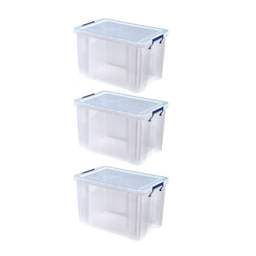 Image of BANKERS BOX ProStore Storage Box 26L - 3 Pack - BPA-Free Heavy Duty Plastic Storage with Clip-Lock Lid - Stackable and Recyclable - Multi-Purpose Office and Home Use