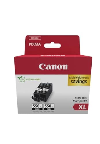Image of Canon PGI-550 XL TWIN Pack of 2 cartridges (2x Black XL) Genuine (Recycled Cardboard Multipack)