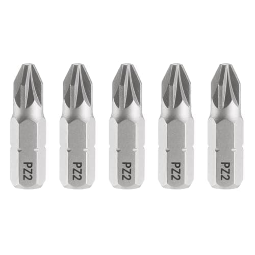 Image of sourcing map 5pcs PZ2 Screwdriver Bit 1/4" Hex Shank 25mm/1" Length Magnetic Phillips Slotted S2 Steel Screw Driver Bit