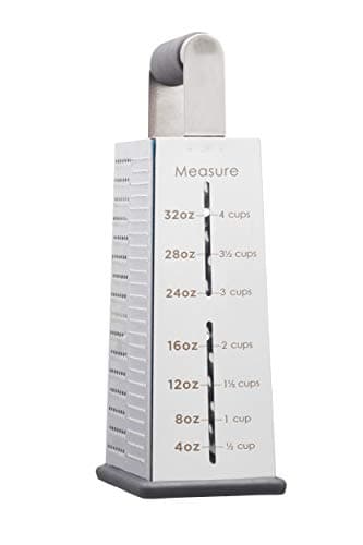 Image of MasterClass 5-in-1 Cheese Grater / Food Slicer / Lemon Zester Tool with Measurement Markings, Stainless Steel, 11 x 8 x 24 cm