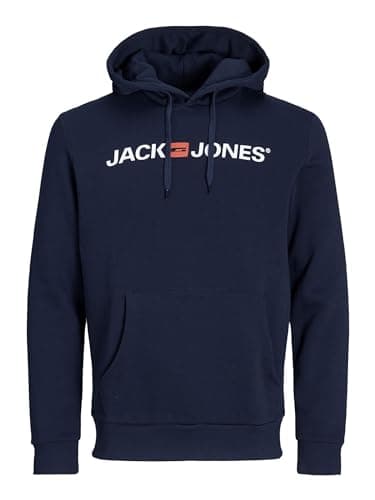 Image of Jack & Jones Mens Corp Logo Hoody - Navy Blazer - Small