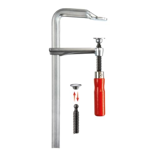 Image of Bessey GZ30-6 "GZ" All-Steel Table Clamp, Grey/Red, 300/60 mm
