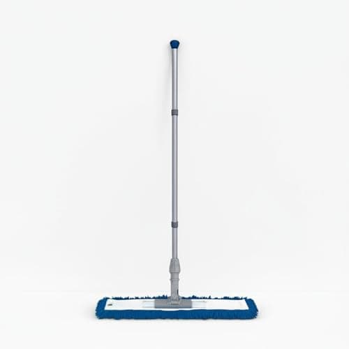 Image of Abbey 60cm Flat Mop for Floor Cleaning - Heavy Duty Commercial Blue Sweeper Mop Kit with Handle and Frame - Floor Dusters for Wooden Floors and Hard Floors