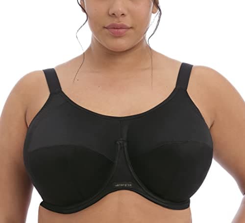 Image of Elomi Women's Sports Bra, Opaque, Black, 34F
