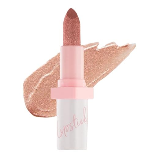 Image of Metallic Nude Glitter Lipstick & Lip Gloss Set,High Impact Shine Lipcolor & Lip Oil,Transfer Proof Long Lasting Lip Stain & Tinted Lip Balm,Korean Makeup Lip Plumper Gloss for Women & Girls,Pink