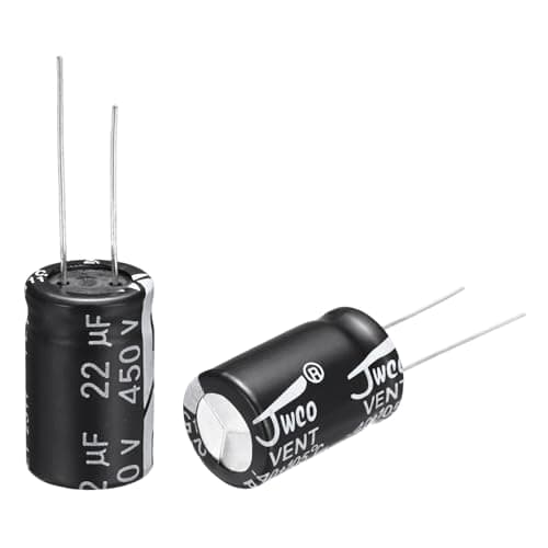 Image of sourcing map 22uF 450V 16x25mm Electrolytic Capacitor, Radial Leads Aluminum Capacitors for TV, LCD Monitor, VCD, 10Pcs