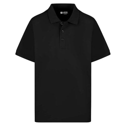 Image of Mischief Age 1-15 Plain Polo Shirt Short Sleeve 20 + Colours Childrens Boys Girls School Uniform P.E. Gym Jet Black