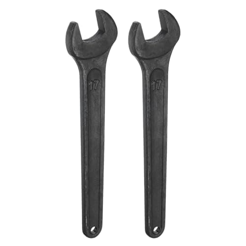 Image of sourcing map 2pcs Single Open Ended Spanner Wrench, 17mm, Thicken Carbon Steel Open End Wrench Tool for for Automotive Repair and Furniture Assembly, Black