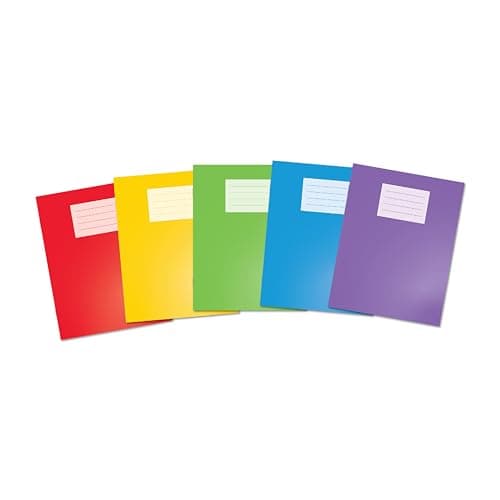 Image of Oxford A5 Exercise Books, 80 Pages, Pack of 5, Assorted Colours, 8 mm Ruled and Margin, Premium (9 x 7")
