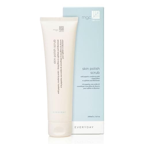 Image of Skin Polish Scrub – Gently Exfoliates, Smooths & Brightens – With AQUIOL™, Papaya Enzyme, Hyaluronic Acid & Hemp Fibres – 100ml – MGC Derma