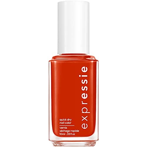 Image of essie Expressie Quick Dry Nail Polish, Vegan Formula with Patented Angled Brush for Easy Application, Dries in One Minute, Red Coral Nail Polish 180 Bolt & Be Bold