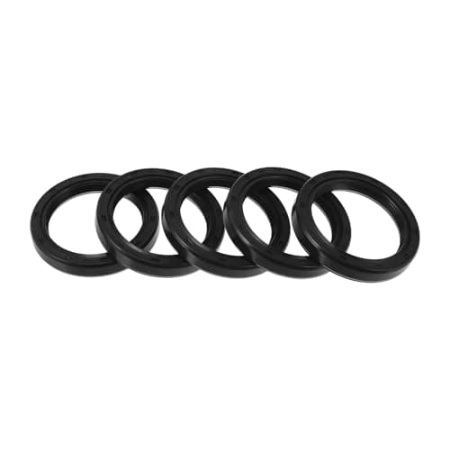 Image of Motoforti Universal Oil Seal TC Double Lip W Steel Spring Seal Ring Rotary Shaft Seal 35x46x7mm High Pressure NBR Rubber Black 5 Pcs