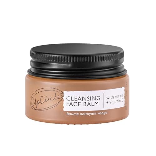Image of UpCircle Mini Travel Size Cleansing Face Balm with Apricot 20ml - Natural Cleanser To Remove Makeup + Clear Blackheads - Sea Buckthorn, Oat + Rosemary Oil - Vegan + Cruelty-Free