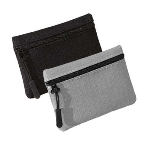 Image of JAMAKALA 2 Pack Coin Purse Pouch, Small Change Pouch Oxford Cloth, Portable Change Purse with Zipper Coin Pouch Mini Change Bags for Women Men (Black+Grey)