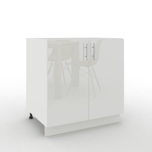Image of JD Greta Adjustable Kitchen Base Unit - 800mm - Base Cabinet with Doors (No Worktop) - White Gloss