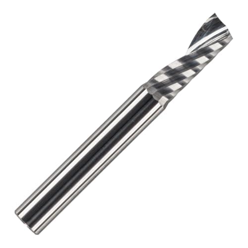 Image of Rennie Tools - 3.175mm (1/8") Cutting Diameter x 8mm Flute x 1/8" Shank Single Flute (O Flute) Solid Carbide Up Cut Spiral Router Cutter Bit For ACM Aluminum Acrylic PVC MDF Plastic Endmill/End Mill