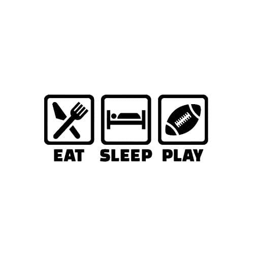 Image of SCSHY Car Sticker 15.6Cm*6.4Cm Eat Sleep Play Football Vinyl Decal Sport Car Sticker Decor Art Black/Silver