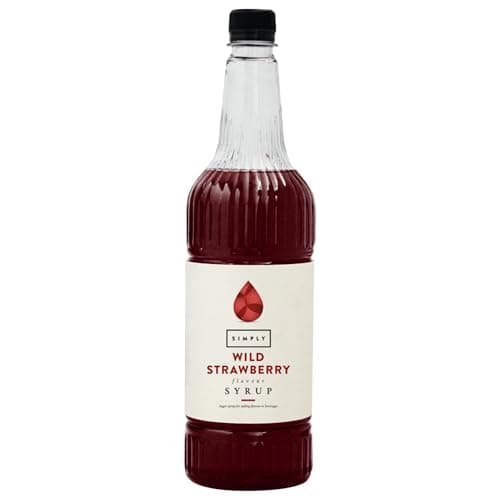 Image of Simply Wild Strawberry Syrup, Vegan & Nut Free Flavoured Syrup for Coffee, Cocktails & Baking (1 Litre)