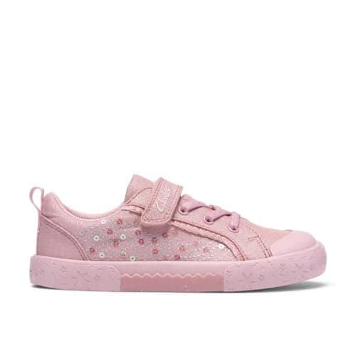 Image of Clarks FoxingGleam K. Childrens Pink Canvas, 7