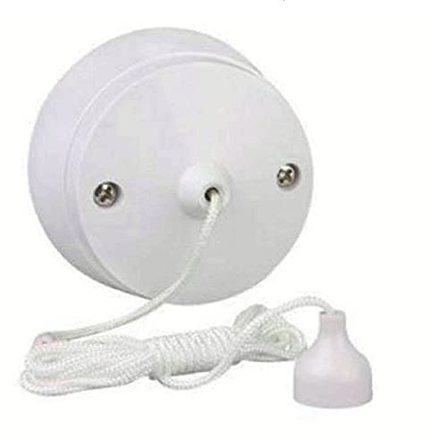 Image of 6Amp Ceiling Pull 1.5M Cord Switch 2 Way Bathroom/Toilet Light Switches - WHITE ROUND