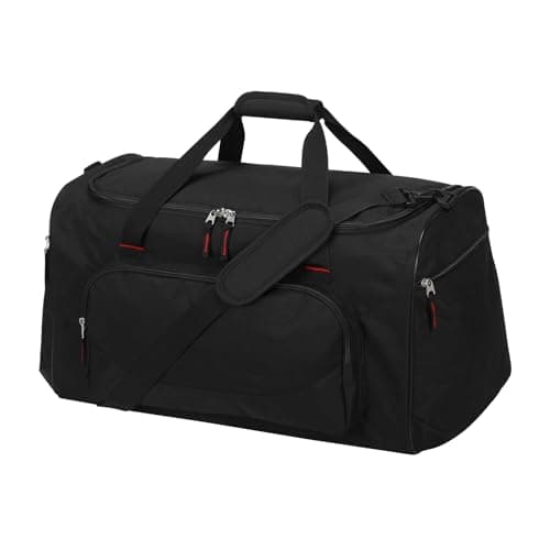 Image of LONALIA 55L Large Gym Sports Duffle Bag for Men - 22 inch Mens Travel Holdall Weekend Overnight Bag (Black)
