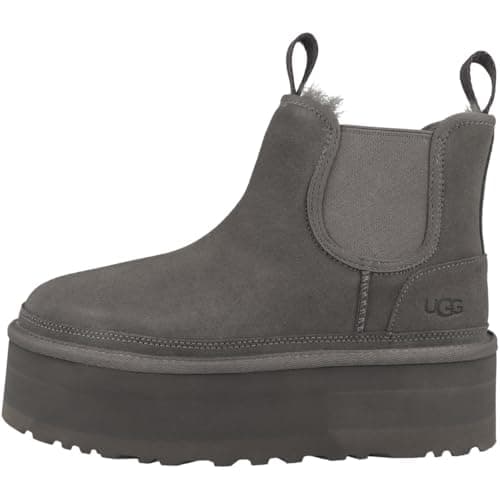 Image of UGG Women's Neumel Platform Chelsea Classic Boot, Grey, UK 10