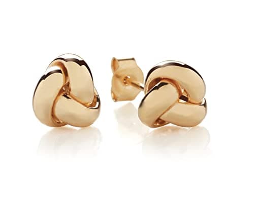 Image of Old English Jewellers 9ct Yellow Gold Love Knot Stud Earrings for Women - Gold Jewellery