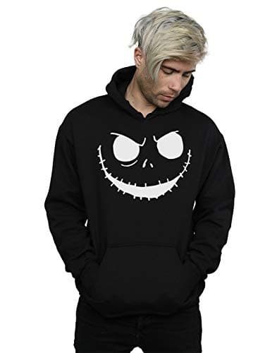 Image of Disney Men's Nightmare Before Christmas Jack's Face Bold Hoodie Black Small