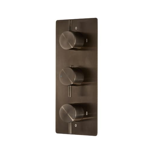 Image of Milano Otto 2 Outlet Triple Thermostatic Concealed Mixer Shower Valve - Black Nickel