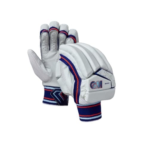Image of Gunn & Moore GM Cricket Batting Gloves | Mana | Lightweight Back of Hand Design | Calf Leather Palm | Youths Left Handed | Approx Weight per Pair 470 g