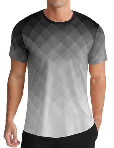 Image of APTRO Men’s T-Shirts Gym T Shirts for Men Moisture Wicking Athletic Breathable Running Tops Quick Dry Short Sleeve T-Shirt Gradient Black L