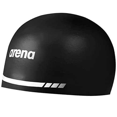 Image of Arena 3D Soft USA Unisex Adult Silicone Swim Cap for Men and Women Swimming Pool Practice and Racing Swim Kit, Black, Large