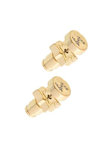 Image of All We Are Rune Sowilo Crystal Stud Earrings for Women (Gold/Crystal)